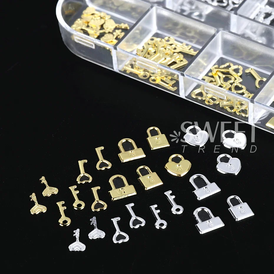 12 Grids Gold Silver Metal Loc - огляд і ціна Gold Foil Flakes