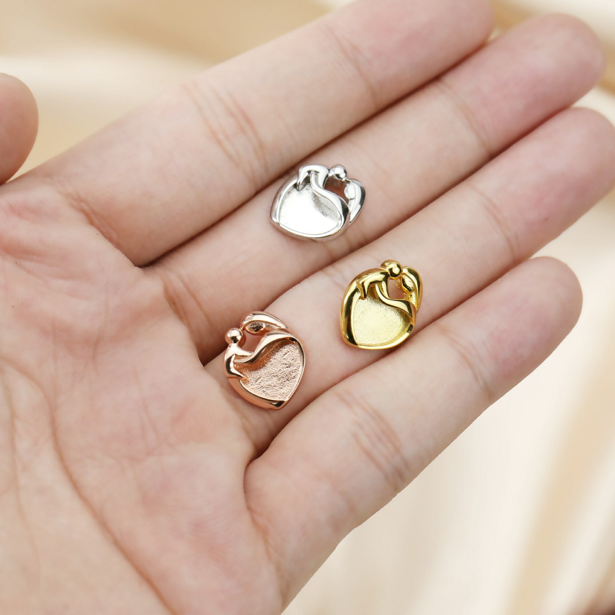 9MM Heart Bezel Settings Mothe - огляд і ціна Bezels Set Pendant