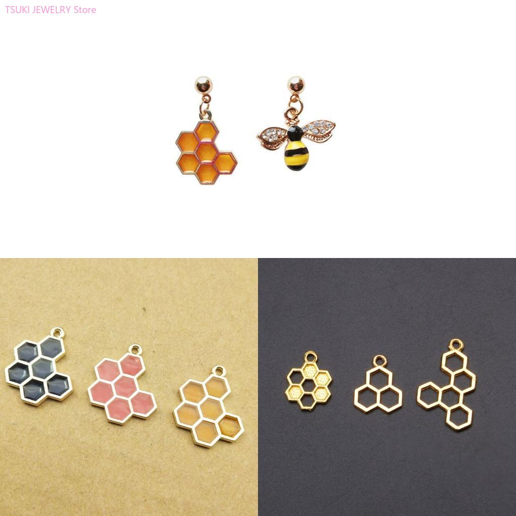 62KE 10x/Set Gold Honeycomb Bl - огляд і ціна Bezels Set Pendant