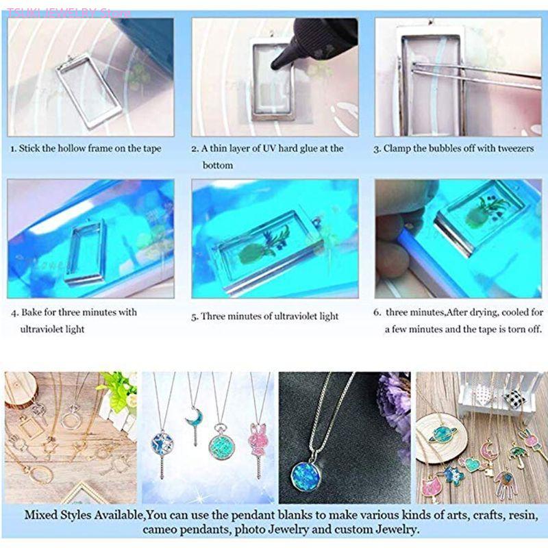62KE 10x/Set Gold Honeycomb Bl - огляд і ціна Bezels Set Pendant