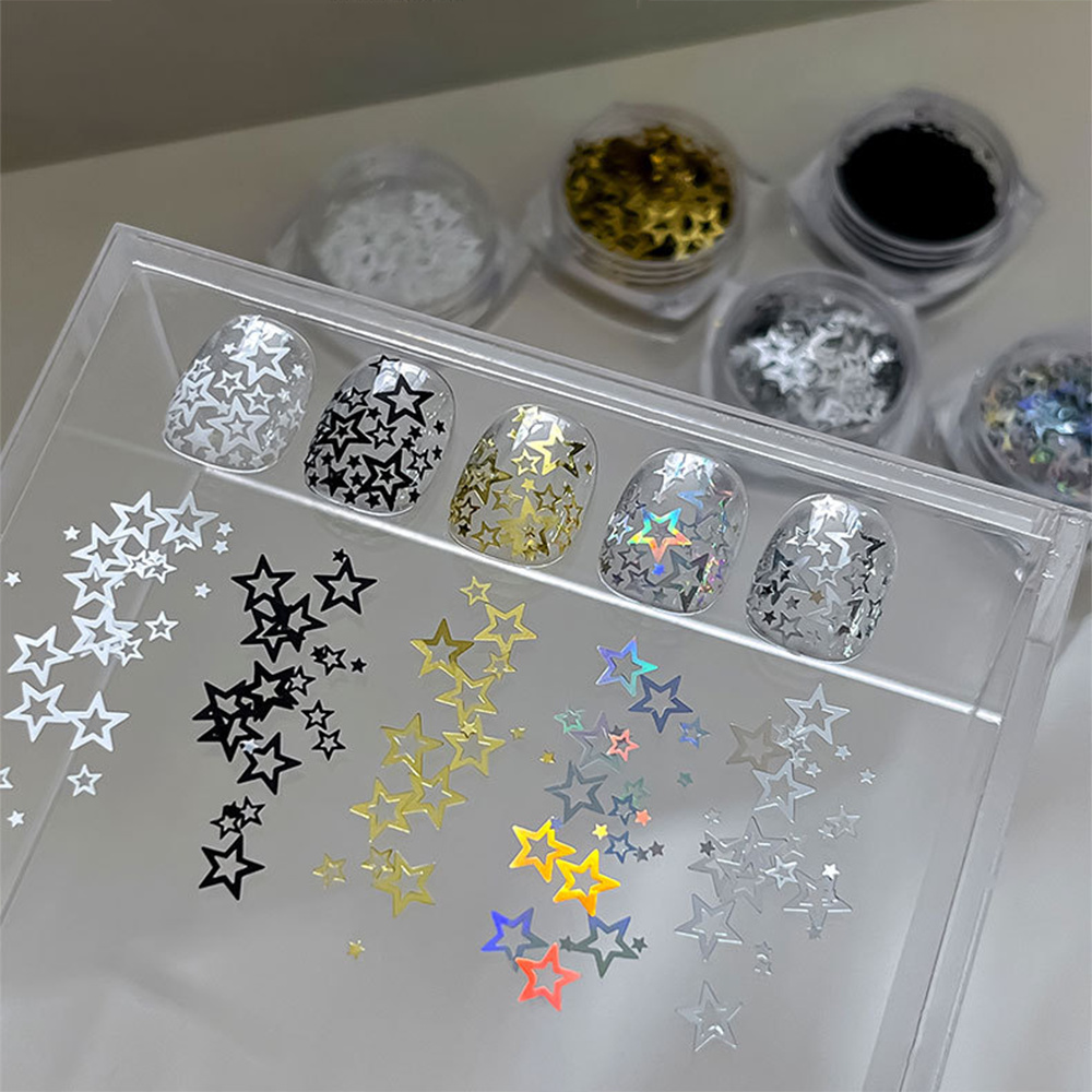 1 JAR Hollow Five-pointed Star - огляд і ціна Gold Foil Flakes