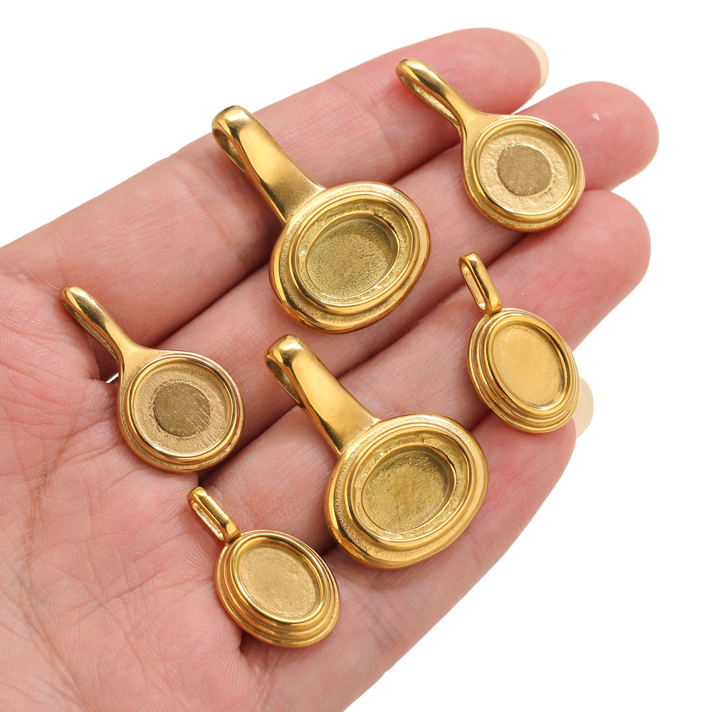 5pcs Stainless Steel Round Ova - огляд і ціна Resin Crafts Diy