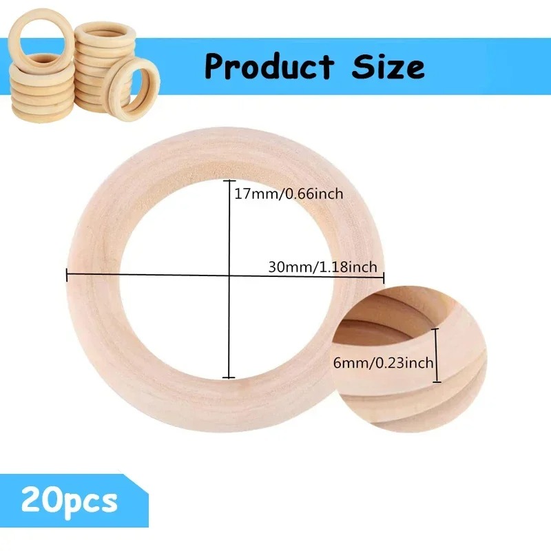 20pcs 30mm Unfinished Smooth W - огляд і ціна Wood Ring Blank
