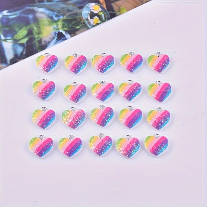 10Pcs Colorful Heart Resin Cha - огляд і ціна Resin Crafts Diy