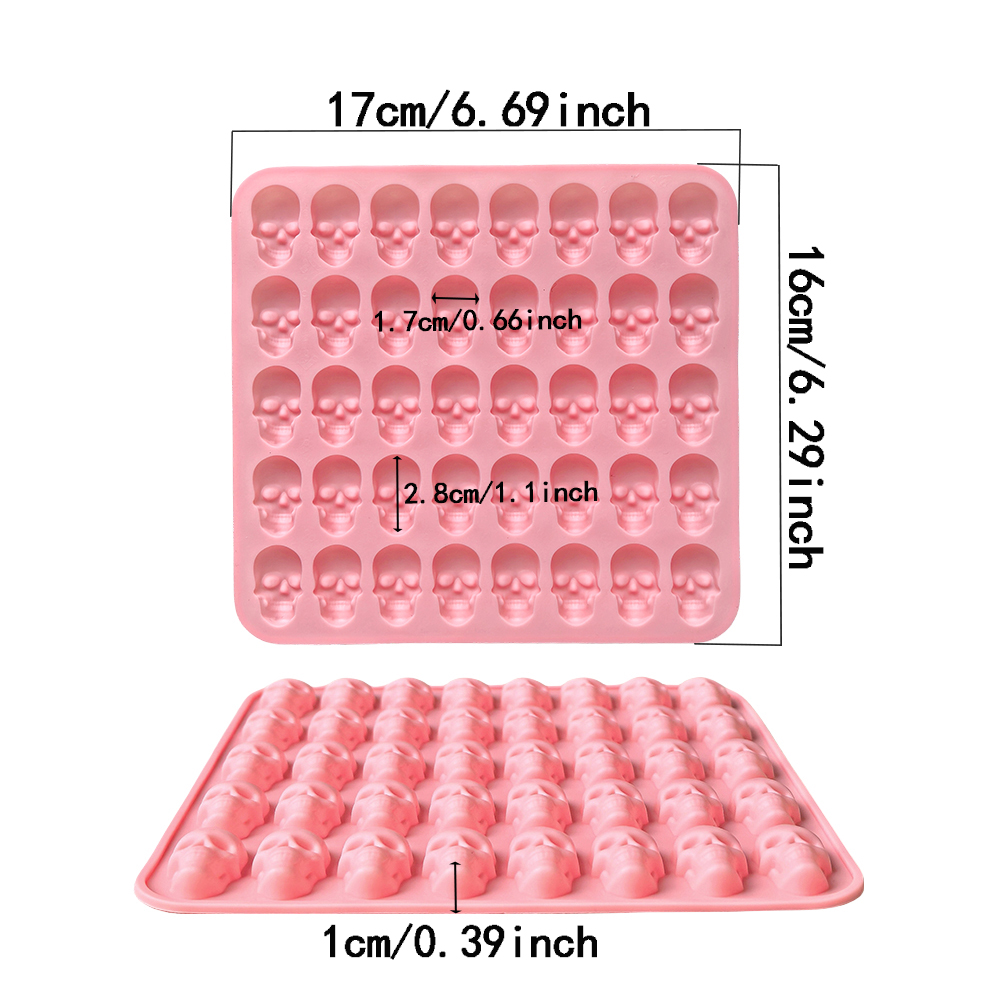 1pc 40 hole skull shaped bakin - огляд і ціна Silicone Mold Tray