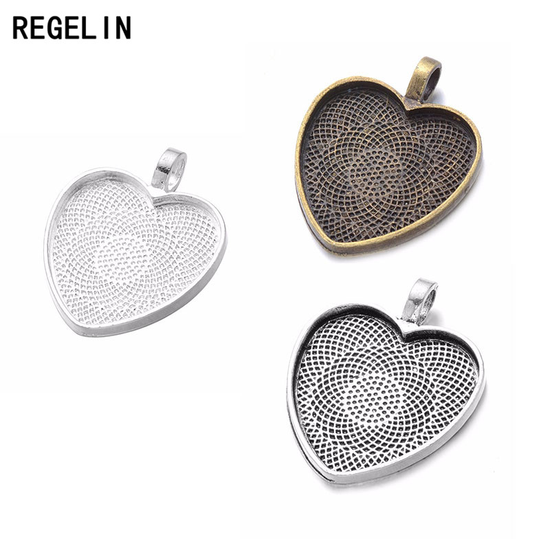 REGELIN Heart Cabochons Settin - огляд і ціна Bezels Set Pendant