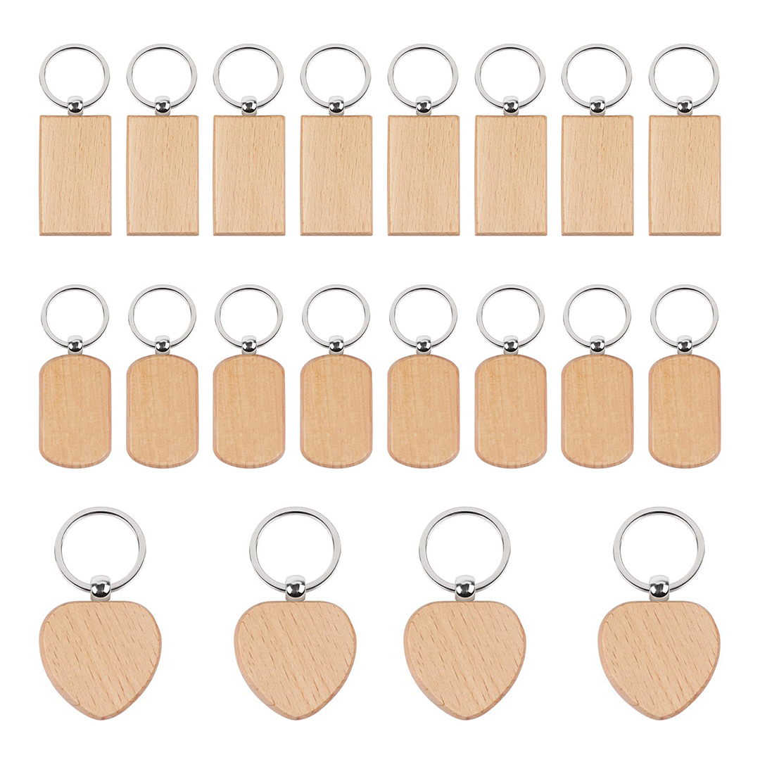 20PCS Unfinished Wood Keychain - огляд і ціна Wood Ring Blank