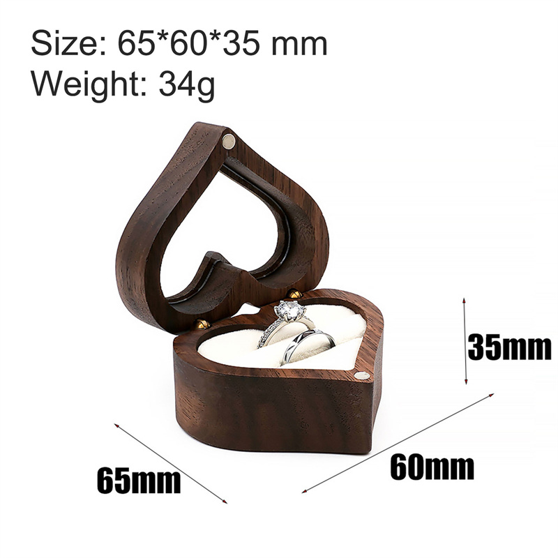 1Pcs Heart Walnut Wood Ring Bo - огляд і ціна Wood Ring Blank