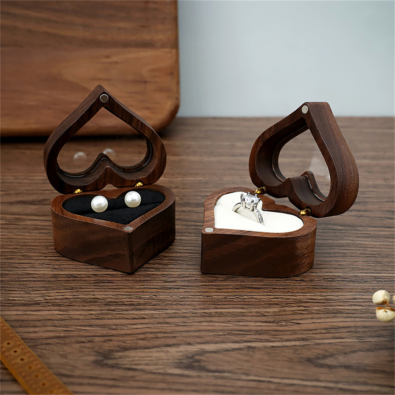1Pcs Heart Walnut Wood Ring Bo - огляд і ціна Wood Ring Blank