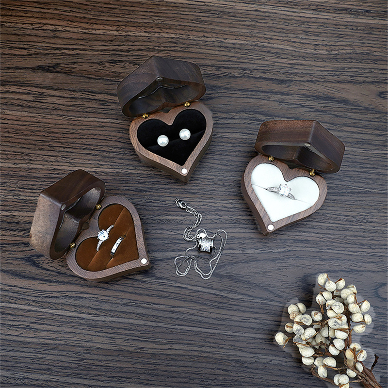 1Pcs Heart Walnut Wood Ring Bo - огляд і ціна Wood Ring Blank