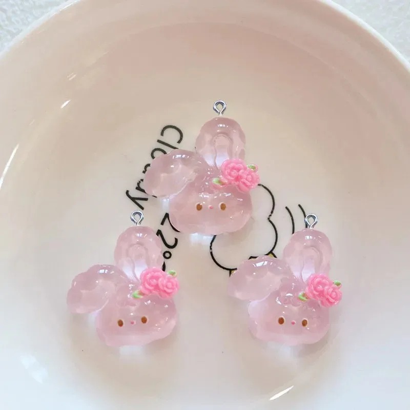 10Pcs Cute Cherry Rabbit Resin - огляд і ціна Resin Crafts Diy