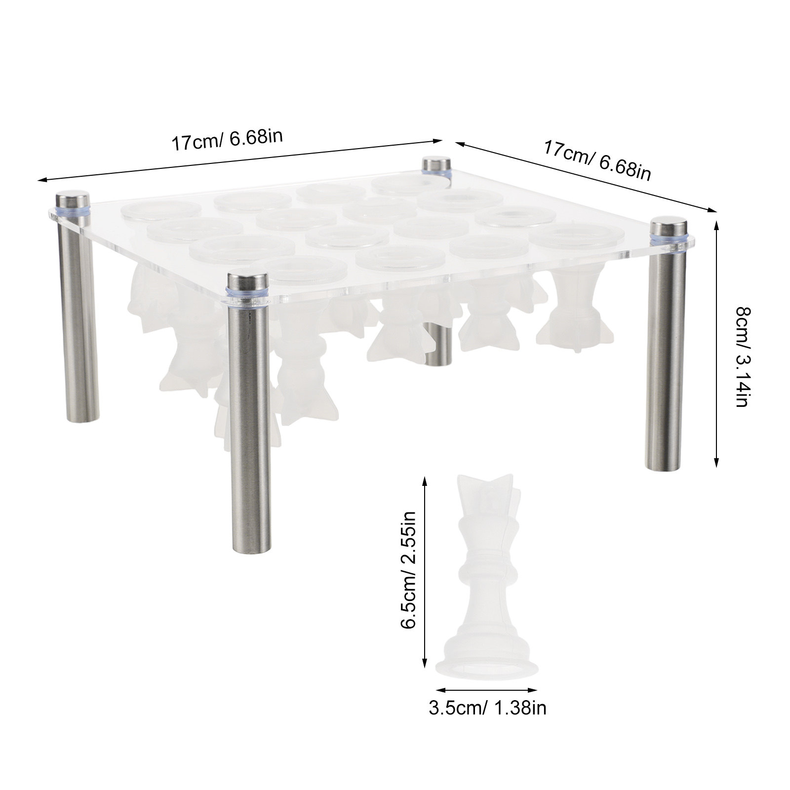 1Set Chess Piece Silicone Mold - огляд і ціна Resin Craft Workshop