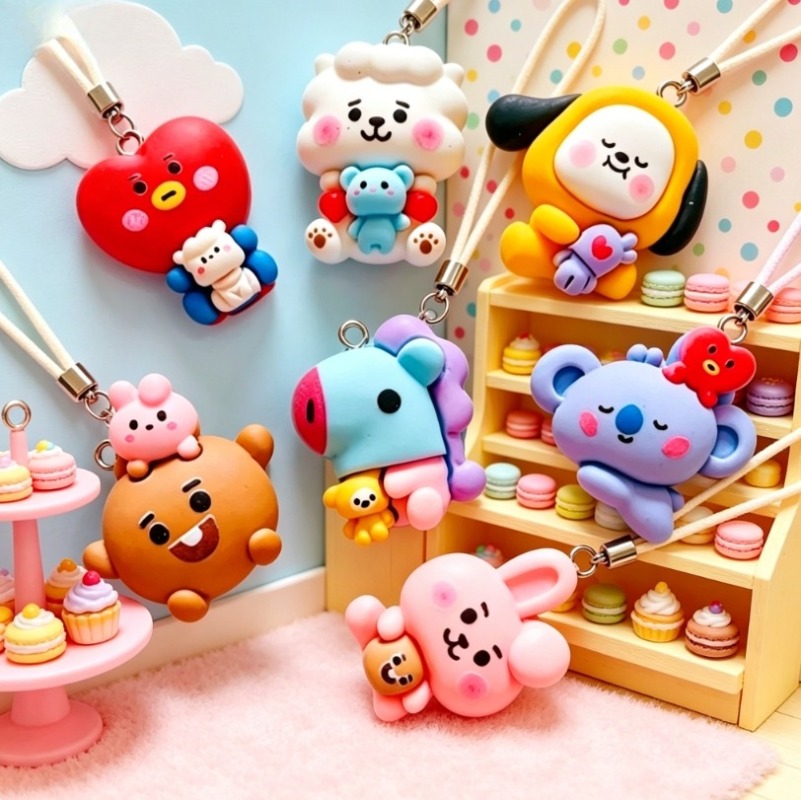 7pcs BT21 Resin Cartoon Charm  - огляд і ціна Resin Crafts Diy