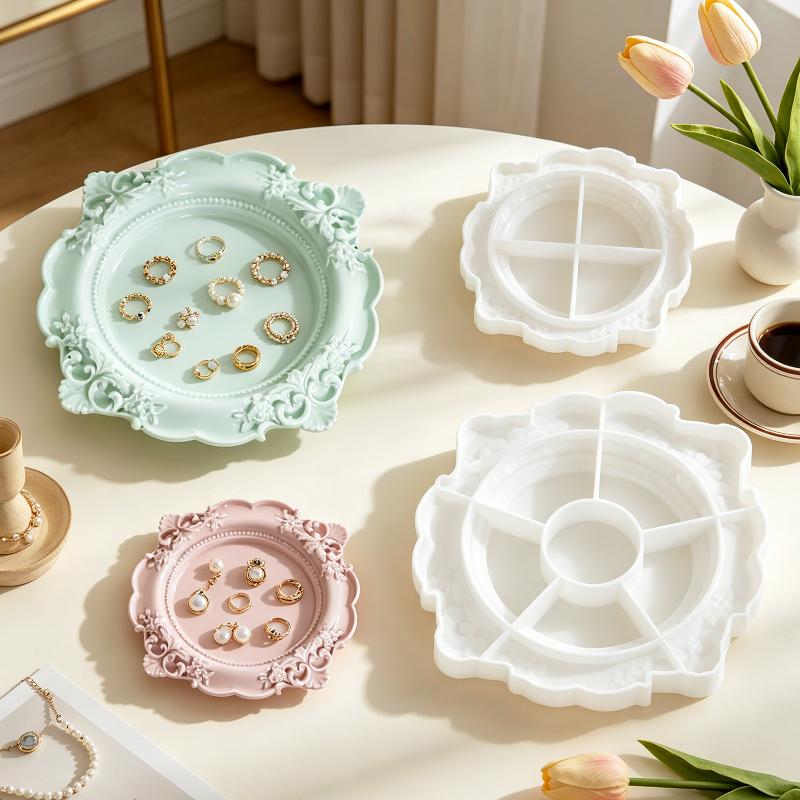 1Pcs Vintage Baroque Relief Si - огляд і ціна Silicone Mold Tray