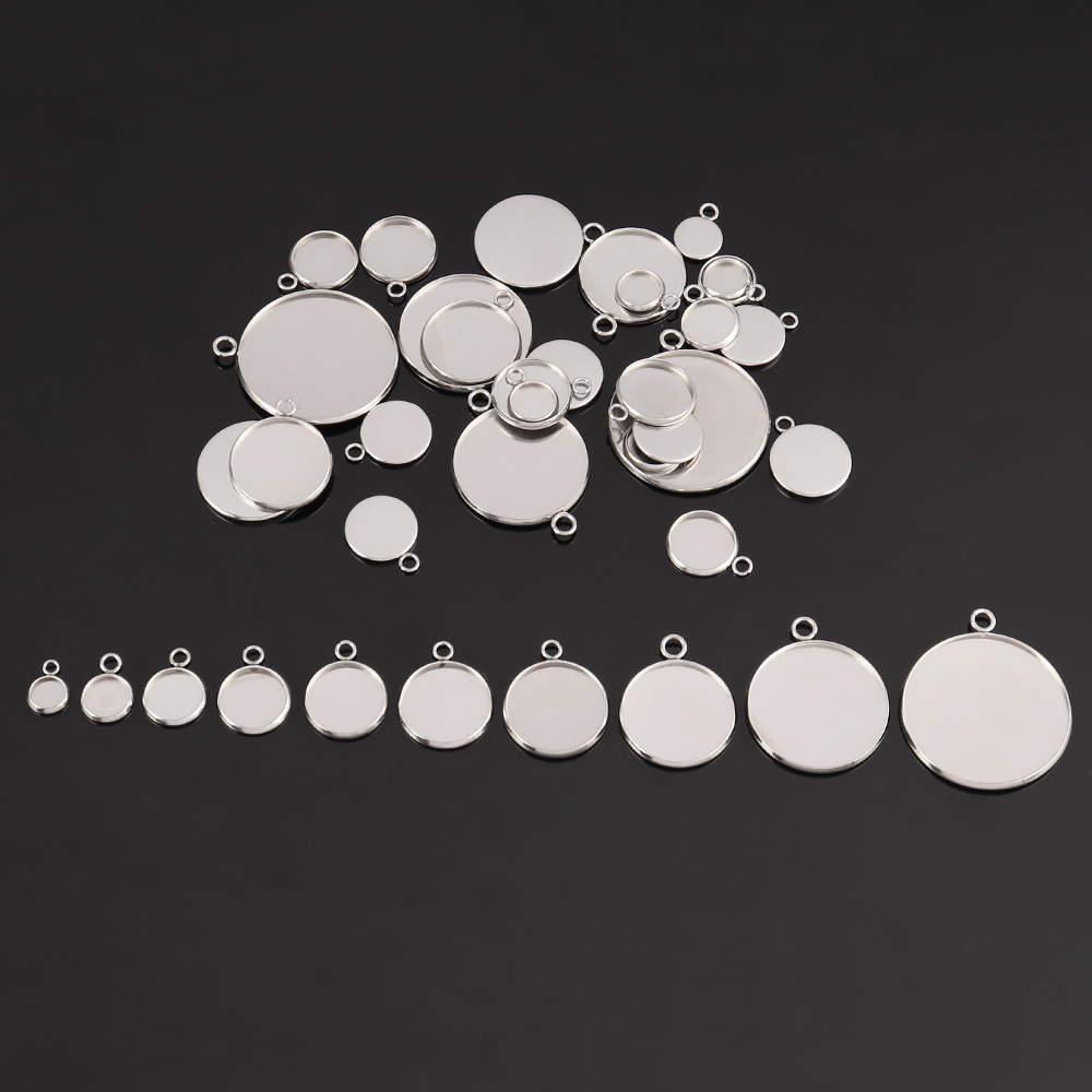 10Pcs Stainless Steel Cabochon - огляд і ціна Bezels Set Pendant