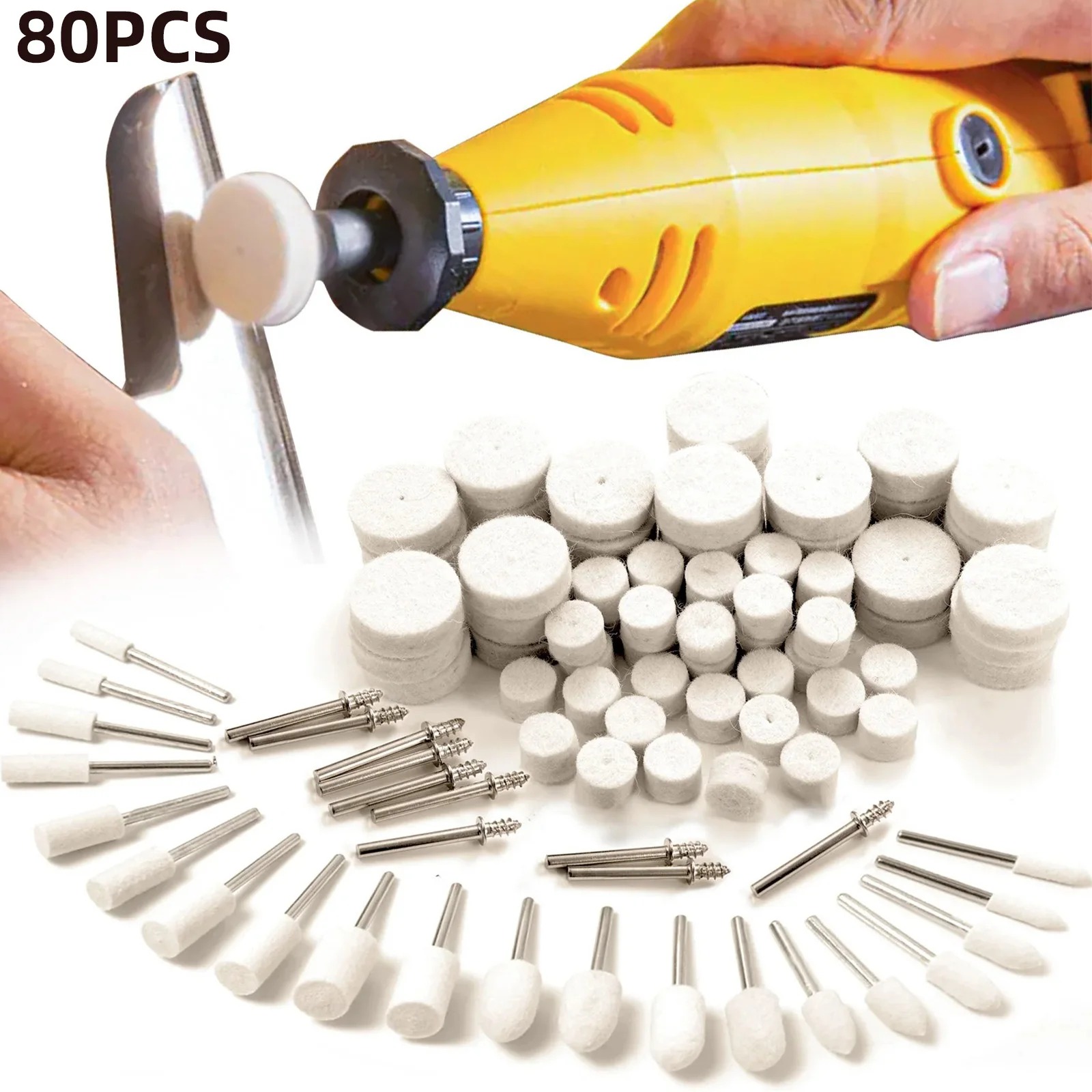 80PCS Wool Felt Buffing Wheel  - огляд і ціна Resin Crafts Diy